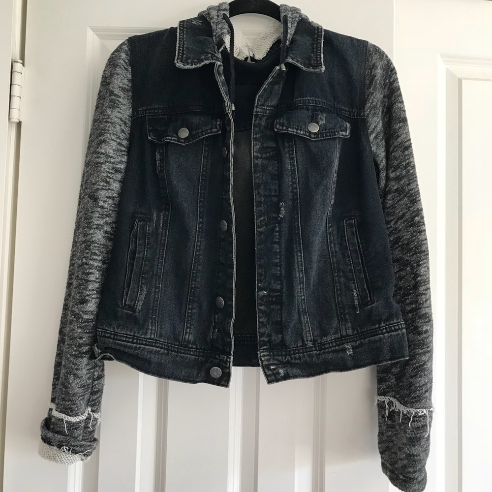 Free people black jeans jacket